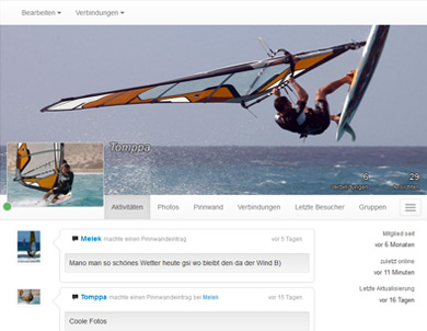 Community für Windsurfer, Kitesurfer, Snowkite und SUP